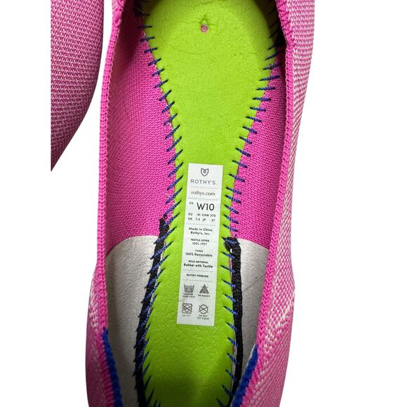 Rothy’s The Square Flat Strawberry Ice Pink Knit Shoes Size 10 Washable Eco - Picture 6 of 9